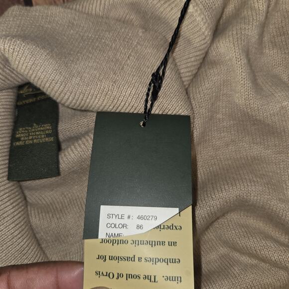 Orvis Mens Sweater L Beige Turtleneck Cashmere Blend Long Sleeve Signature - Picture 9 of 9